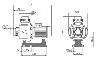 Čerpadlo protiproudu Karpa KA450, 95m3/h 400V