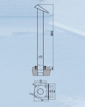 Chrlič půlměsíc vysoký - dolů