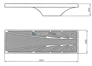 Skákací prkno - 1400x425x250mm - modré/modré