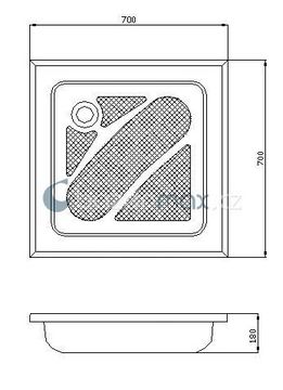Vanička 70x70 cm modro/modrá