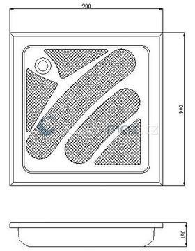 Vanička 90x90cm modro/modrá