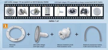 LED b&iacute;l&eacute; světlo Adagio 57 W, 17 cm