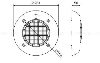 Podvodní světlomet - VA ploché LED 14W - bílá